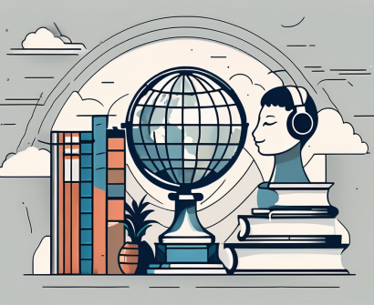 A variety of language learning tools such as headphones
