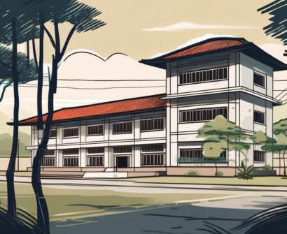 A school building in vietnam with visible signs of wear and tear