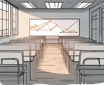 A classroom setting in singapore with symbolic barriers like hurdles on the path
