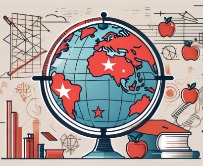 A globe with china highlighted