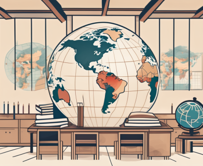 A classroom with diverse cultural symbols