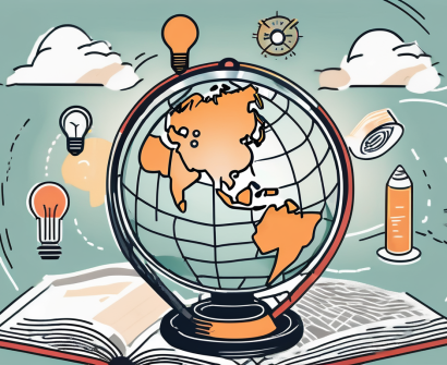 A graduation cap sitting on top of a globe focused on china