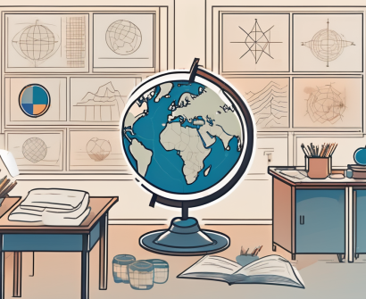 A classroom with diverse cultural symbols