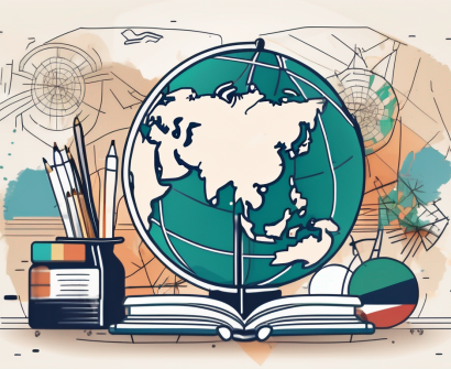 A classroom setting with diverse cultural symbols
