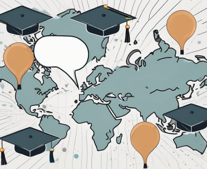 A map of malaysia dotted with graduation caps