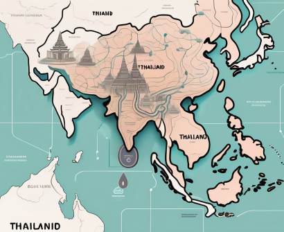 A map of thailand highlighted