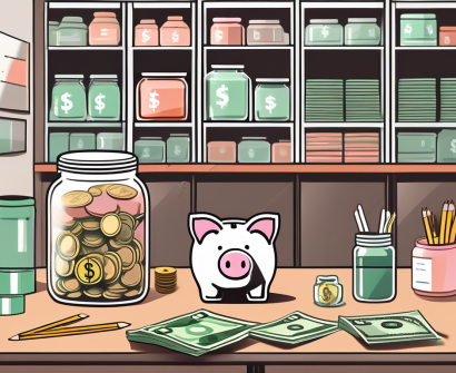 A classroom setting in malaysia with various symbolic elements like a piggy bank