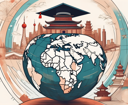 A globe with a focused view on china