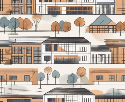 A diverse set of school buildings from various cultures around the globe