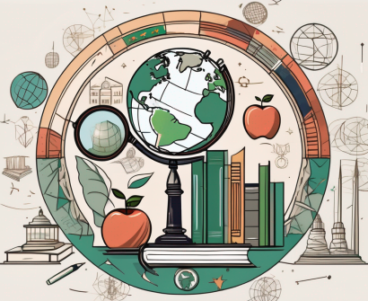 A globe with a magnifying glass highlighting pakistan