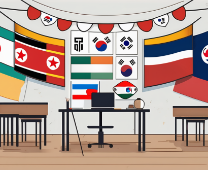 A diverse array of national flags representing different cultures