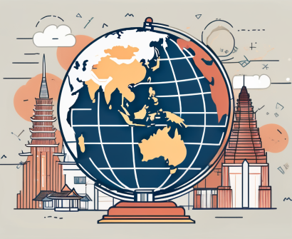 A globe with thailand highlighted