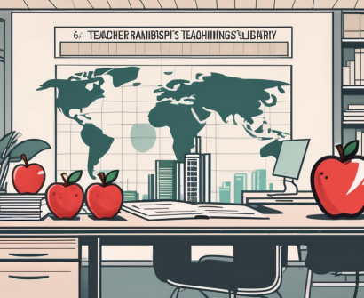 A classroom setting with singapore's iconic landmarks in the background