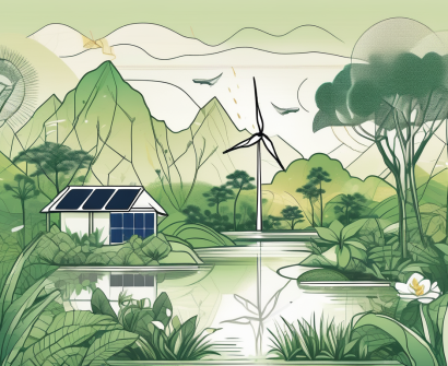 A lush thai landscape with diverse flora and fauna