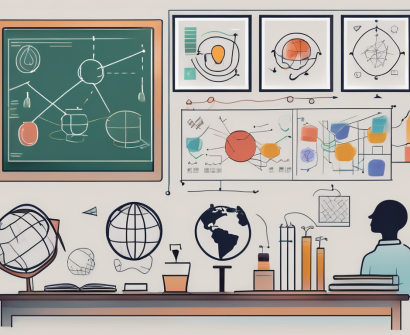 A classroom setting with various teaching aids and tools