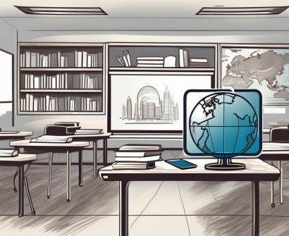 A classroom setting in dubai featuring various educational tools such as books
