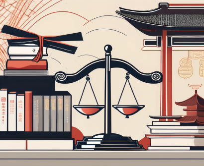 A balanced scale with traditional academic symbols like books and graduation cap on one side and an iqts (intelligent quotient testing system) on the other