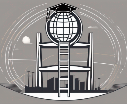 A ladder with nine rungs