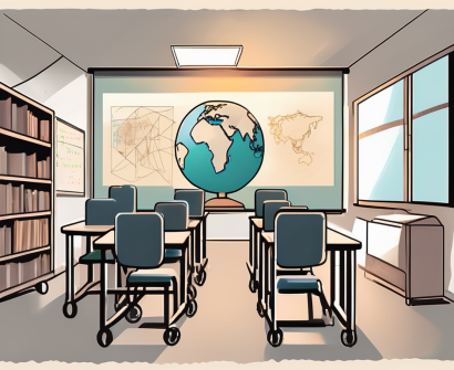 A classroom setting in taiwan with various symbols like textbooks