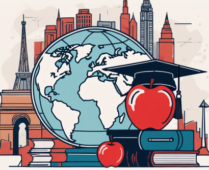 A toolbox filled with symbolic teaching tools such as a globe