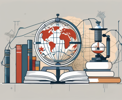 A globe with symbolic representations of china and an iqts (intelligent quotient testing system)
