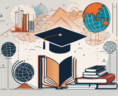 A diverse array of education-related symbols