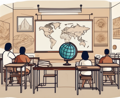 A classroom with diverse cultural elements