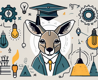 A kangaroo holding a graduation cap