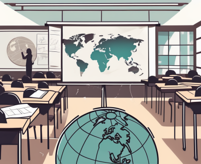 A classroom scene in singapore with diverse cultural symbols
