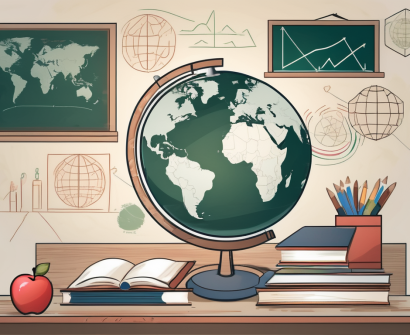 A classroom setting with diverse cultural symbols