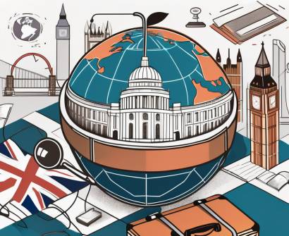 A globe focused on the uk