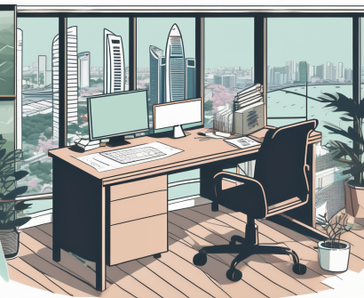 A classroom with a view of singapore's skyline