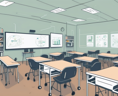 A well-organized classroom with different zones for various activities