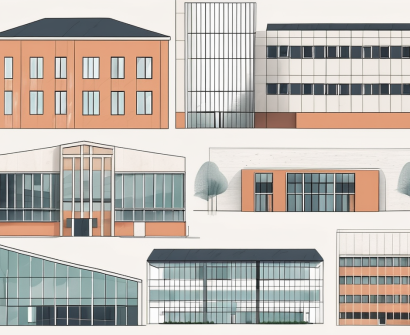 Eight different international school buildings in vienna