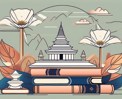 A collection of educational tools such as a graduation cap