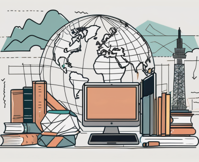 A diverse assortment of educational tools such as books