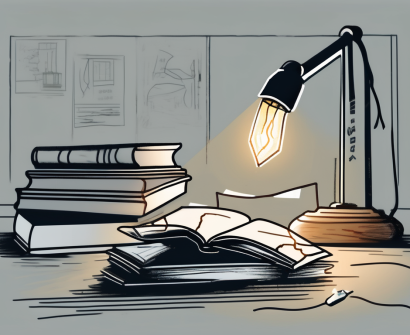 A classroom setting with a focus on symbolic elements like a broken pencil