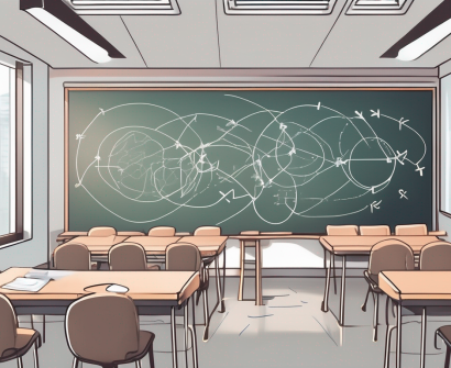 A classroom setting in south korea with chalkboards
