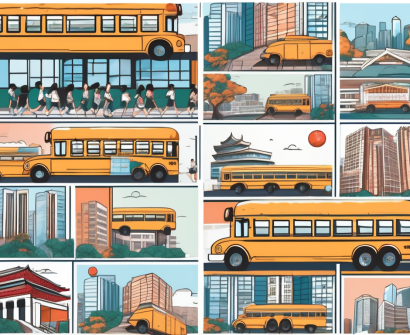 Six different instagram frames showcasing various elements of international schools in hong kong