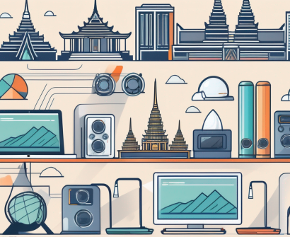 A modern thai classroom filled with high-tech teaching tools and equipment