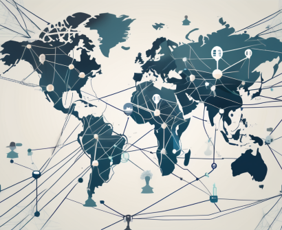 A global map highlighting hong kong