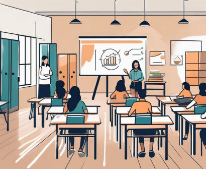 A classroom setting in malaysia with diverse educational tools and resources