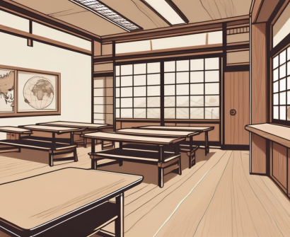 A classroom setting in japan