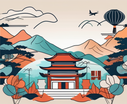 A classroom setting with diverse cultural symbols from around the world