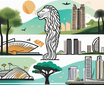Various cultural symbols from singapore