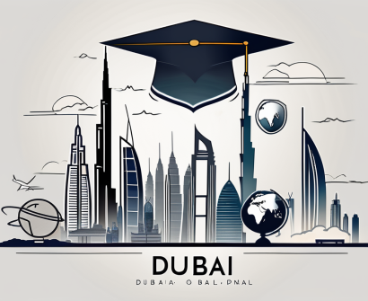 A skyline of dubai with iconic landmarks