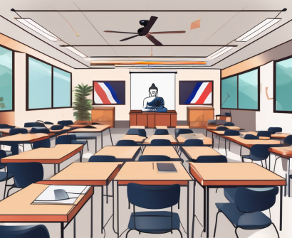 A classroom setting in thailand