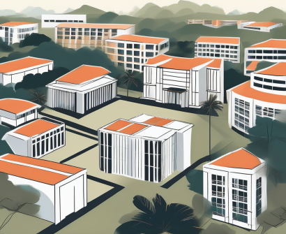 Five distinct school buildings