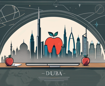 A vibrant dubai skyline with iconic landmarks
