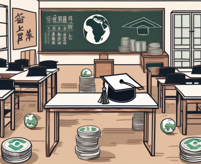 A classroom setting in china with a chalkboard